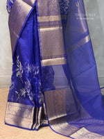 Royal Blue Organza silk saree -PIH47A