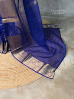 Royal Blue Organza silk saree -PIH47A