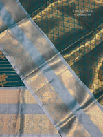 Peacock blue semi Banarasi silk saree -PIH46A