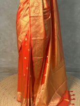 Orange Pure Tissue banarasi saree- PSTBN6