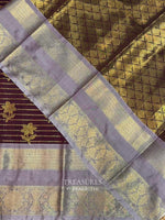 Brown semi Banarasi silk saree -PIH46B