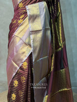 Brown semi Banarasi silk saree -PIH46B