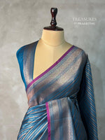 Peacock Blue Semi katan silksaree - PBAS8
