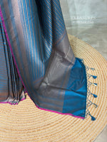 Peacock Blue Semi katan silksaree - PBAS8