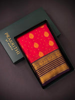 Pinkish Orange and violet kanchipuram silk saree- PSSR281