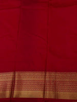 Sandal And Red kanchipuram silk saree- PSSR284
