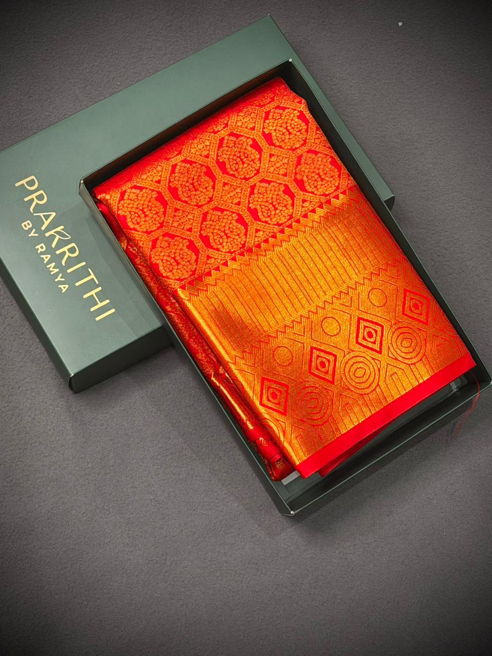 Red Bridal kanchipuram silk saree- PBRIDE2