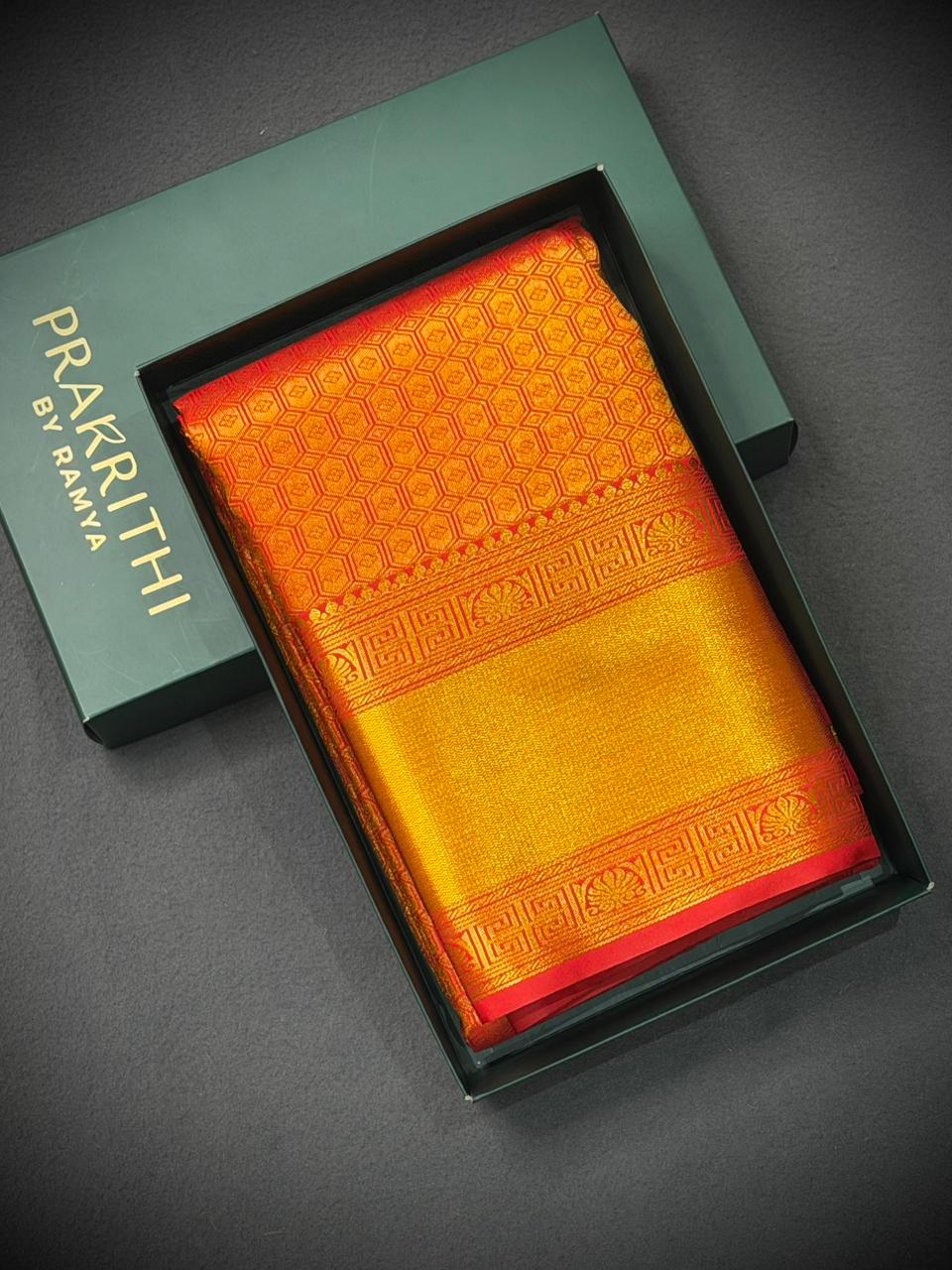 Orange Bridal kanchipuram silk saree- PBRIDE5