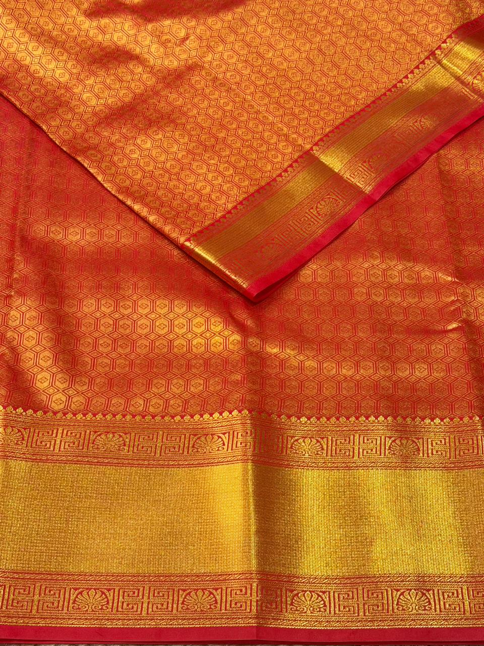 Orange Bridal kanchipuram silk saree- PBRIDE5