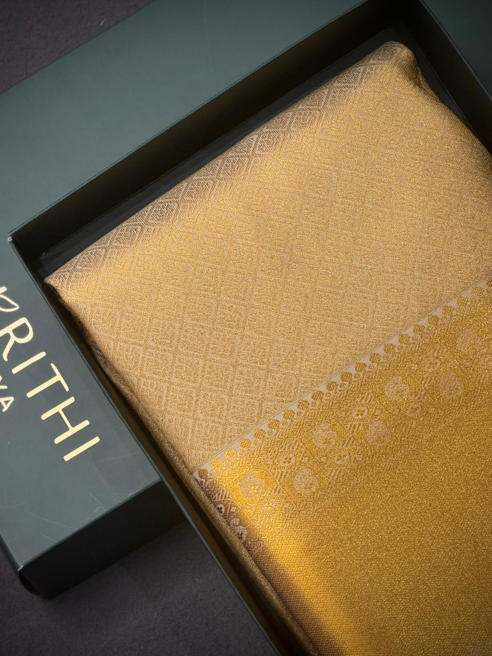 Sandal Bridal kanchipuram silk saree- PBRIDE6