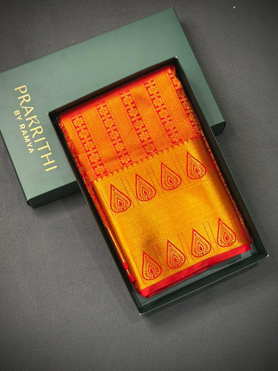 Red Bridal kanchipuram silk saree- PBRIDE7