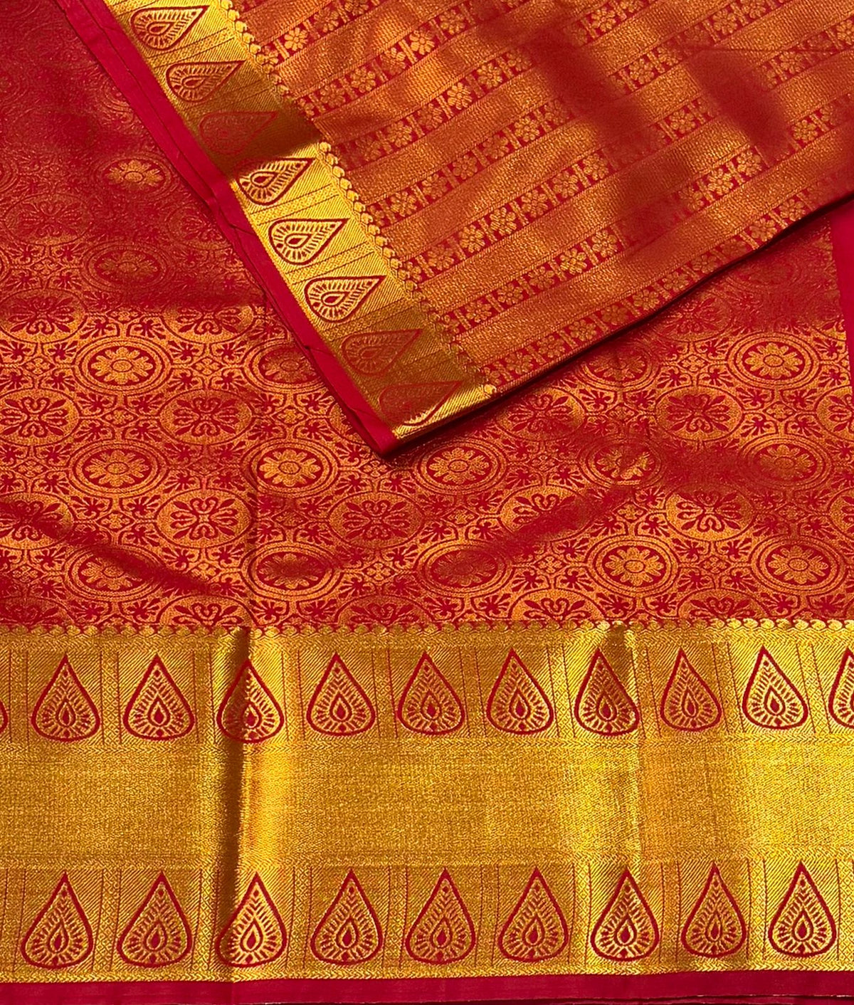 Red Bridal kanchipuram silk saree- PBRIDE7
