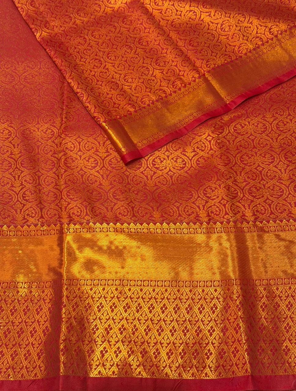 maroon Bridal kanchipuram silk saree- PBRIDE9