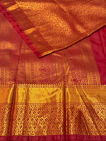 maroon Bridal kanchipuram silk saree- PBRIDE9