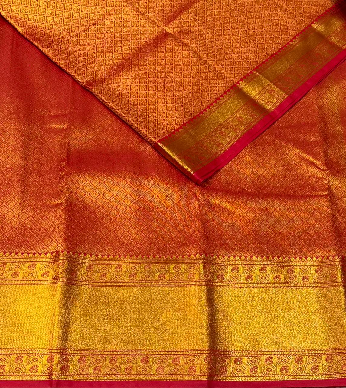 Red Bridal kanchipuram silk saree- PBRIDE10