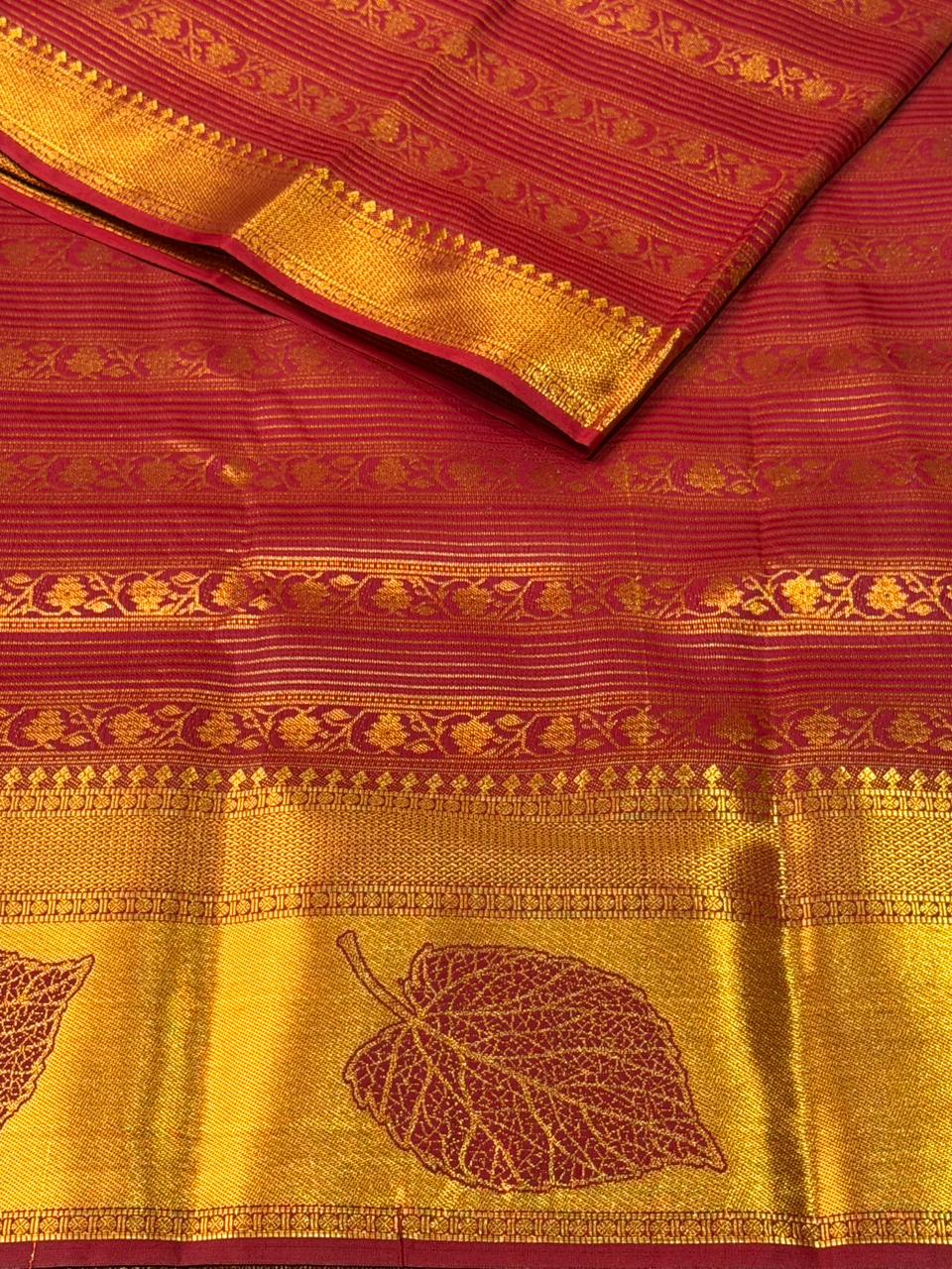 Maroon Bridal kanchipuram silk saree- PBRIDE12