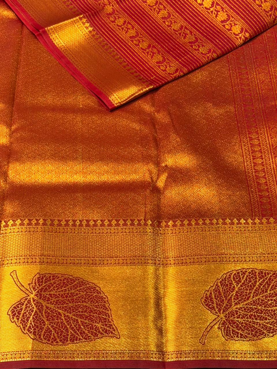 Maroon Bridal kanchipuram silk saree- PBRIDE12