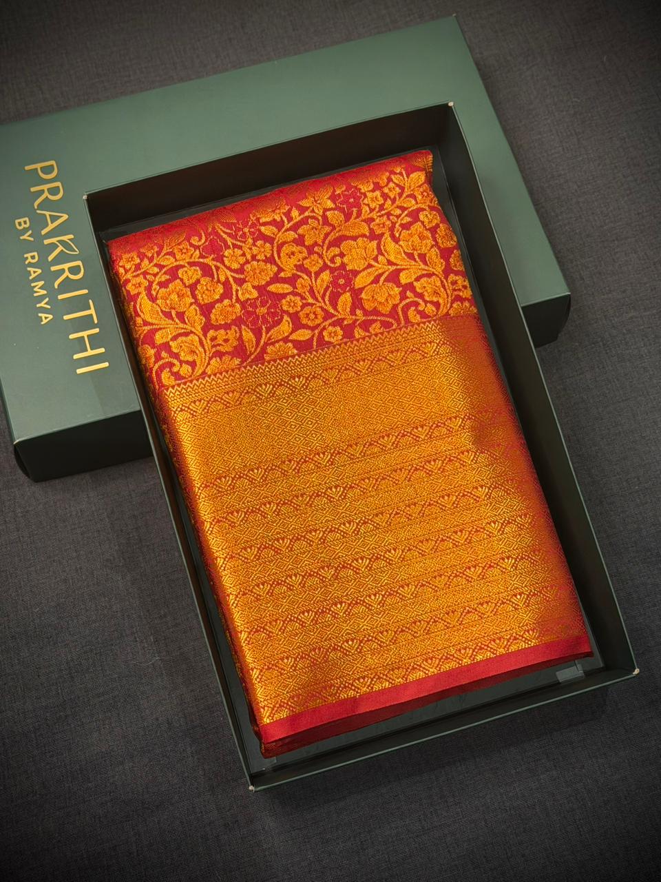 Maroon Bridal kanchipuram silk saree- PBRIDE17