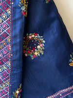 Navy Blue Hand embroidered Saree - PSSU1A