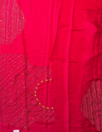 Red Hand embroidered Saree - PSSU1E