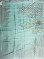 Pastal Blue kantha Hand embroidered Saree - PSSU1F