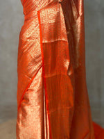 Orange brocade banarasi saree -MPSB9