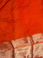 Orange brocade banarasi saree -MPSB9