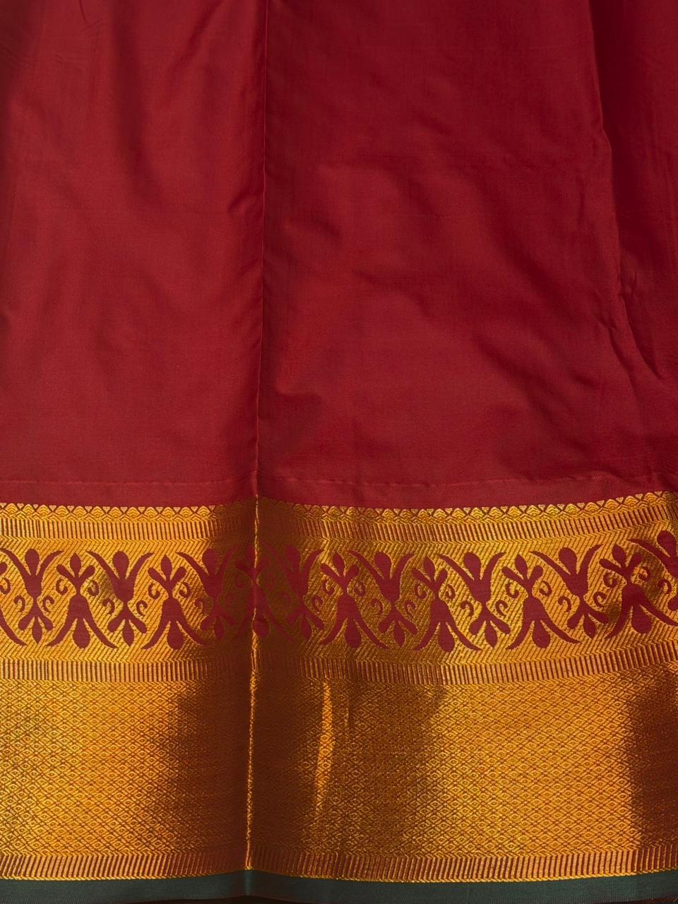 Maroon Bridal kanchipuram silk saree- PBRIDE19