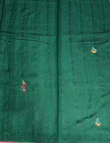 Bottle Green Hand embroidered Saree - PSSU1B