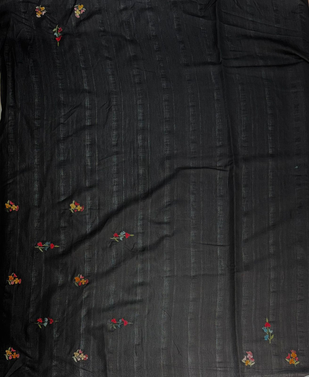 Black Hand embroidered Saree - PSSU1C