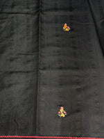 Black Hand embroidered Saree - PSSU1C