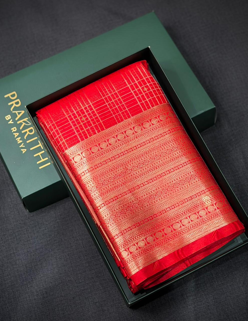 Red Bridal kanchipuram silk saree- PBRIDE27