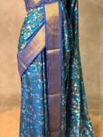 Peacock blue Soft Semi Tusser Saree - PSSU2A