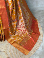 Mustard Yellow Soft Semi Tusser Saree - PSSU2I