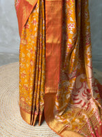 Mustard Yellow Soft Semi Tusser Saree - PSSU2I