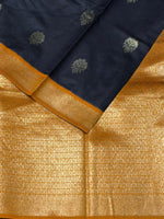 Black and Mustard Yellow silk saree - PDL2