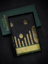 Black and Green silk saree - PBR24A