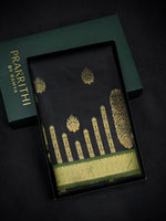 Black and Green silk saree - PDL2A