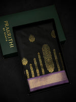 Black and Lavender silk saree - PDL2D