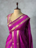 Magenta Semi Banarasi saree - MRN1