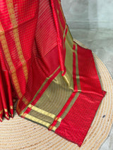 Red Semi Banarasi saree - MRN1D
