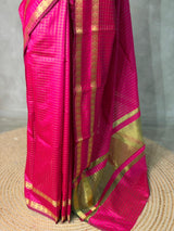 Rani Pink Semi Banarasi saree - MRN1E