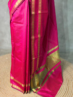 Rani Pink Semi Banarasi saree - MRN1E