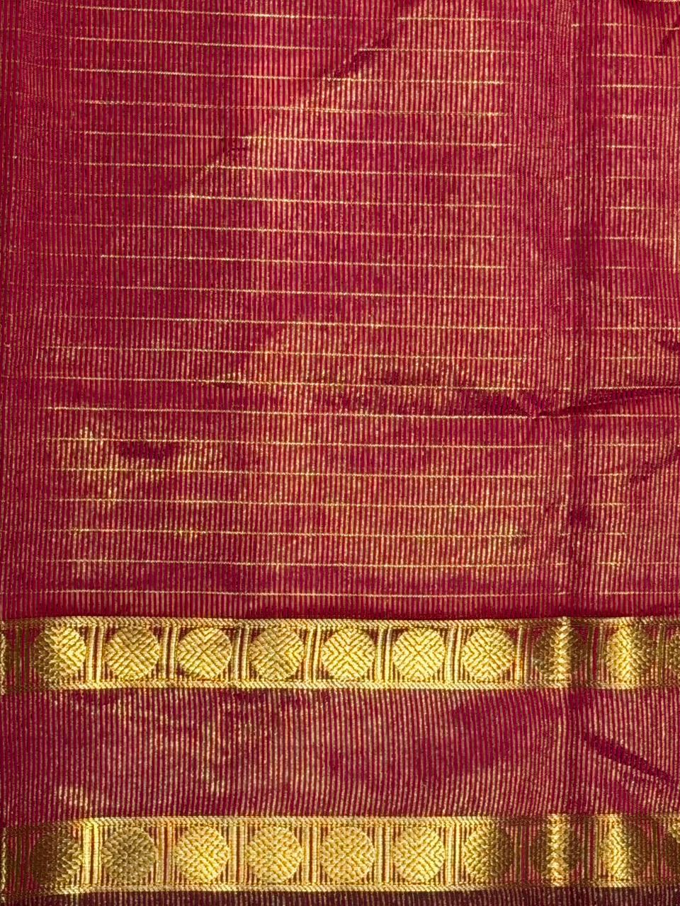 Rani Pink Semi Banarasi saree - MRN1E