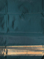 Black and Peacock Blue silk saree - PDL3