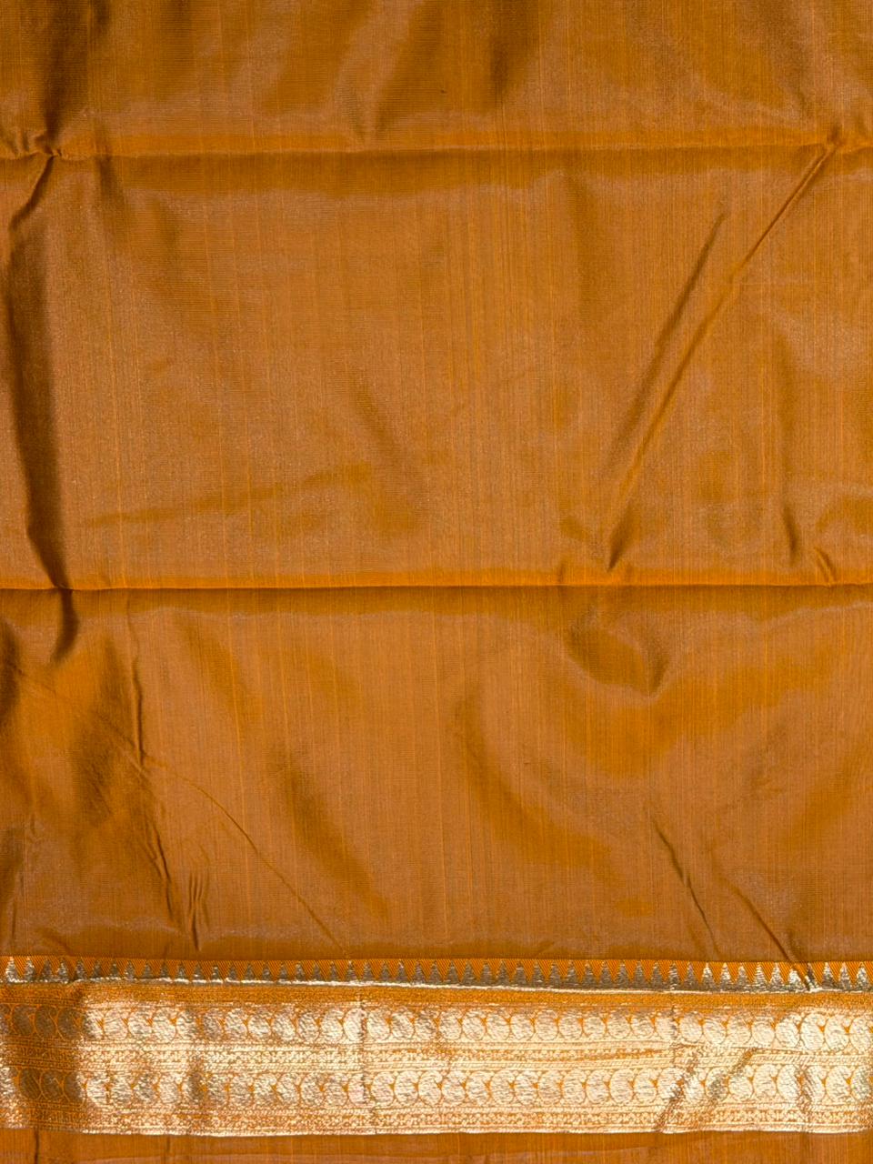 Black and mustard yellow silk saree - PDL3A