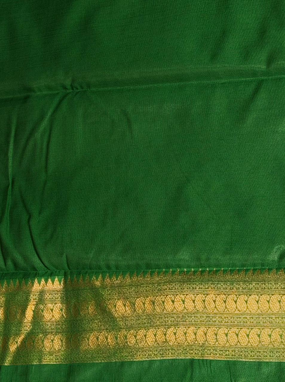 Black and Green silk saree - PDL3C