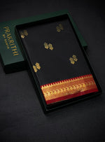 Black and Maroon silk saree - PDL3E