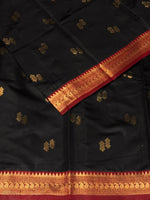 Black and Maroon silk saree - PDL3E
