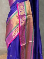 Blue and Magent silk saree -BSP26